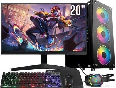 PC Gamer Completo 3green Intel Core I5, 16GB RAM, SSD 256GB, Windows 10 + Monitor 20" + Kit Gamer