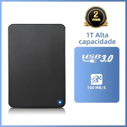 Disco Rígido Externo Portátil 1TB - USB 3.0 de Alta Velocidade para Laptop, PC, Macbook, PS4 e PS5