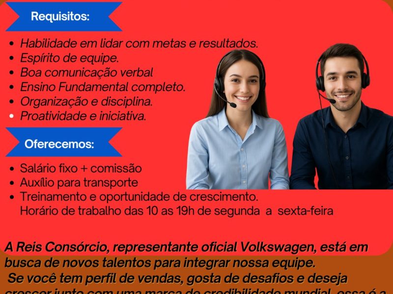 Vaga para Vendedor(a) de Call Center