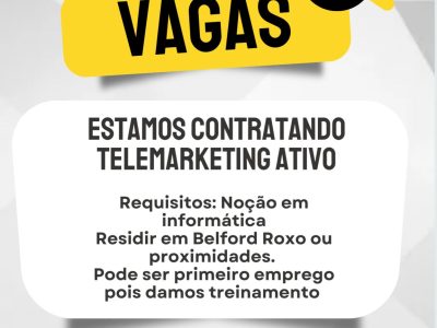 Vaga operador de telemarketing