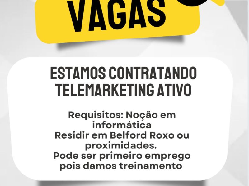 Vaga operador de telemarketing