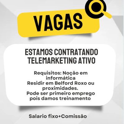 Vaga operador telemarketing
