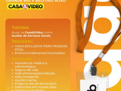 VAGA - AUXILIAR DE SERVIÇOS GERAIS