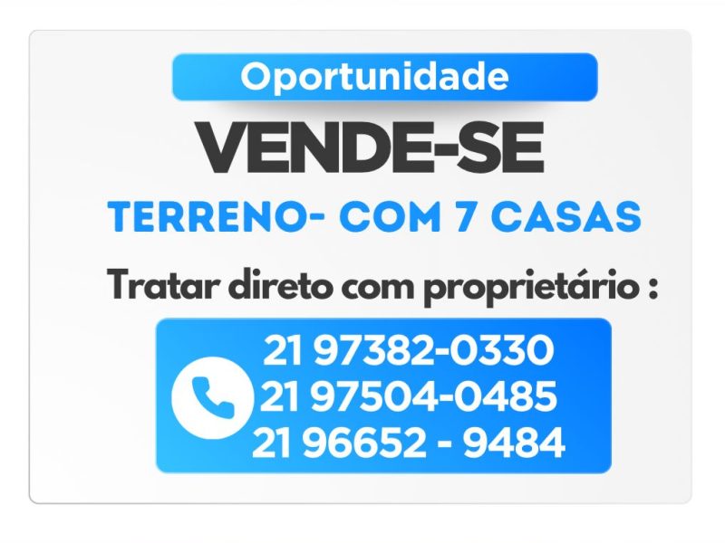 VENDA DE TERRENO COM SETE CASAS